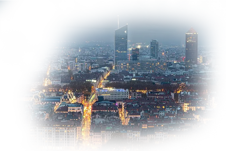 Vue de Lyon la nuit